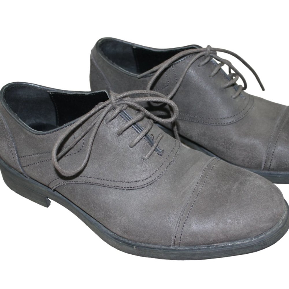 Andrew Marc New York NY Chris Brown Suede Leather Dress Shoes Mens Size 8.5